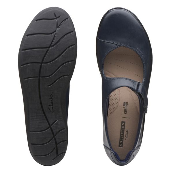 Clarks Womens Hope Henley Flat Shoes Navy | CA-9308761